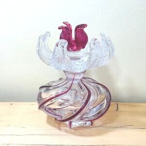 Perfume Bottle 1920s Pairpoint Gunderson Art Glass Flower Deco Decorative